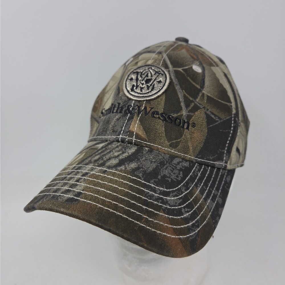 VTG SMITH & WESSON Logo Gun S&W CAMO Hat One Size Cap